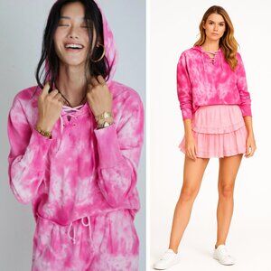 LoveShackFancy Bevan Hoodie Bougainvillea Tie Dye Medium